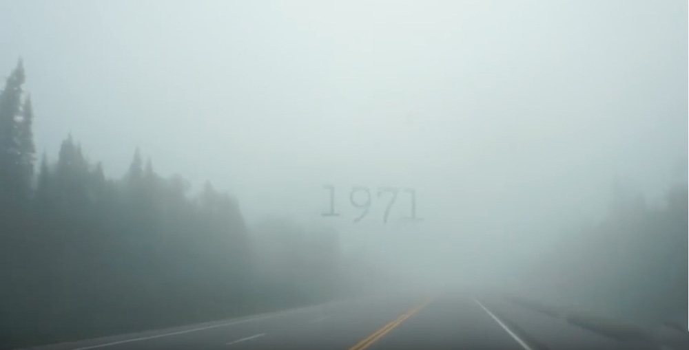 1971 Anxiety video driving down a foggy road