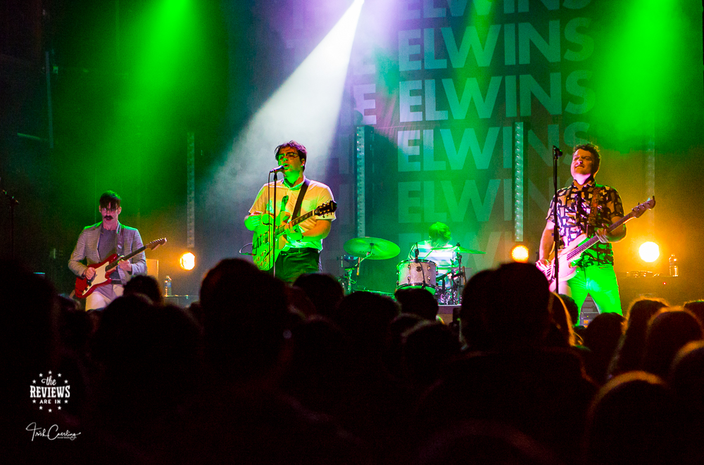 The Elwins at the Mod Club full band shot with the crowd in the foreground
