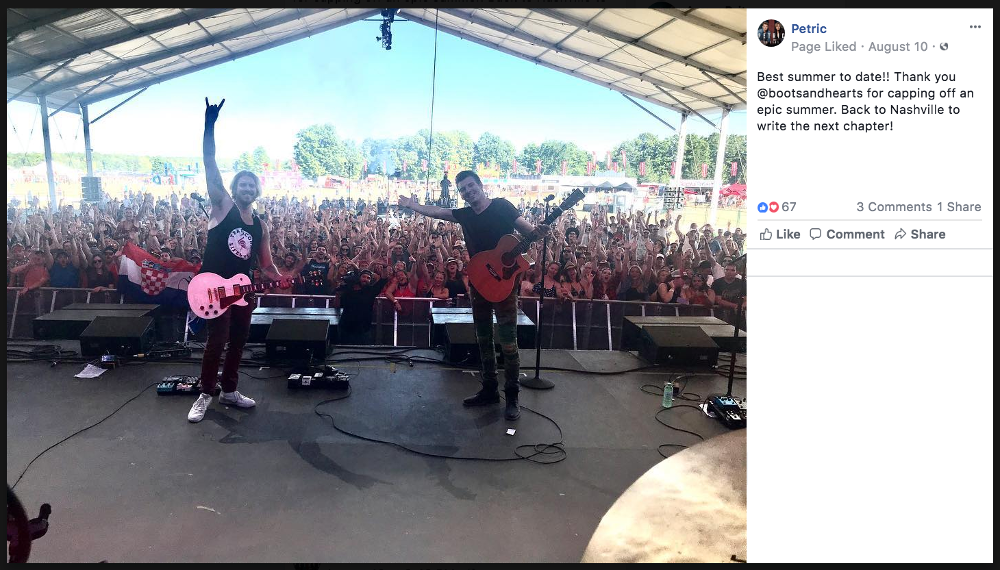 Petric Boots and Hearts 2018 Facebook post