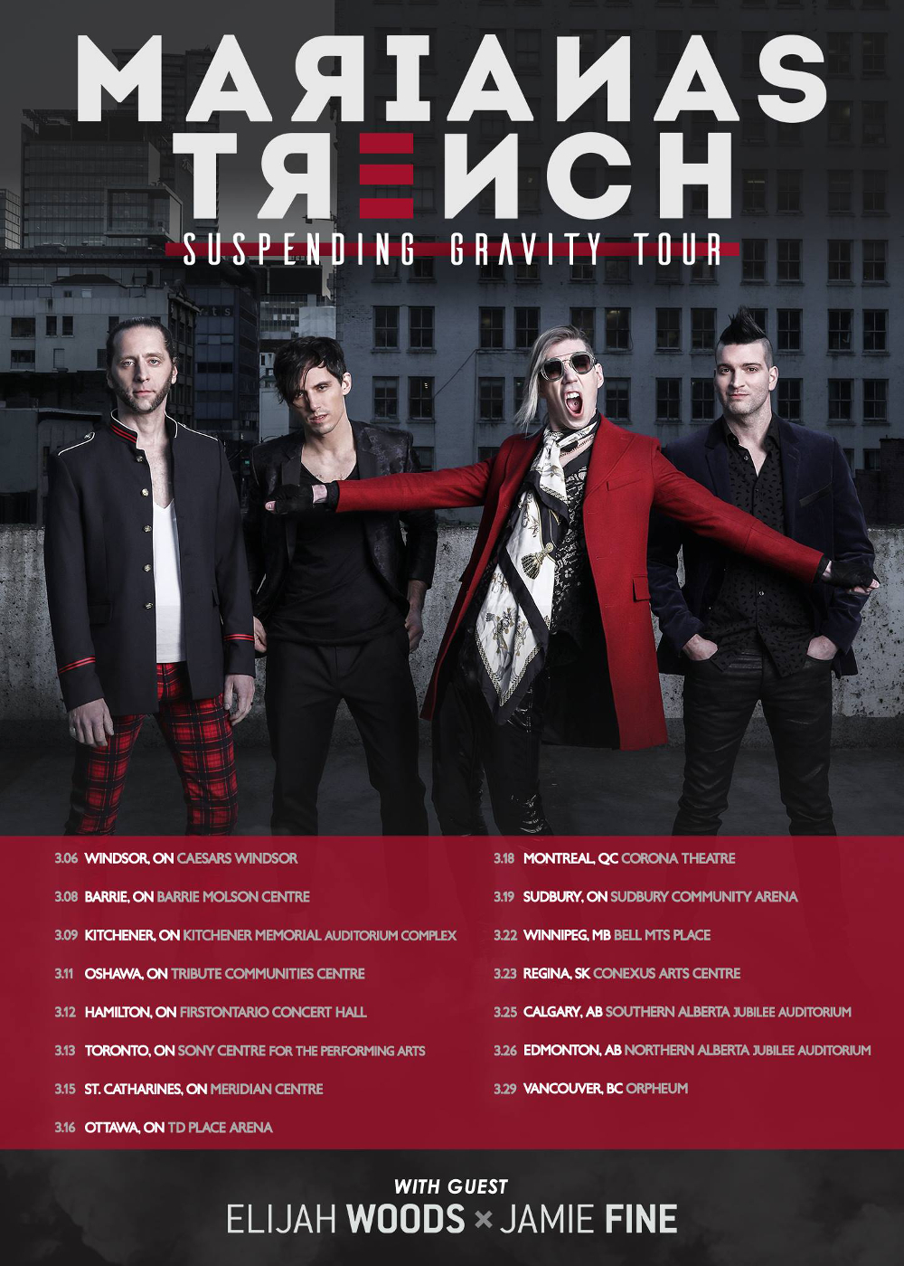 Marianas Trench Suspending Gravity Tour Poster