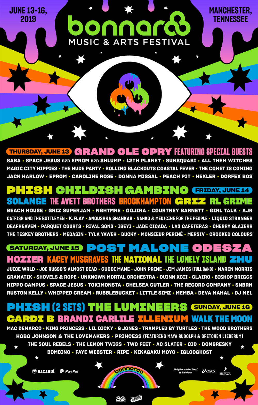 Bonnaroo 2019 outlet lineup