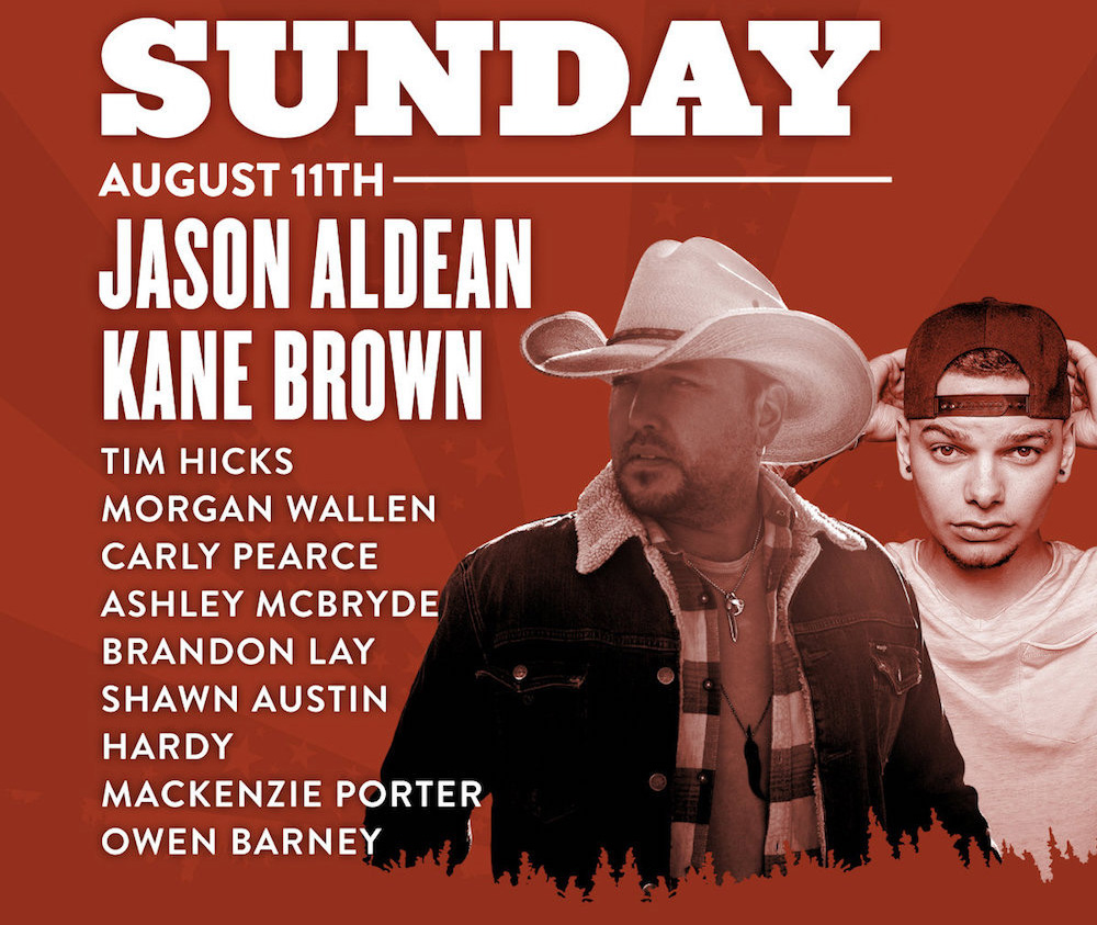 Boots and Hearts 2019 Sunday Lineup
