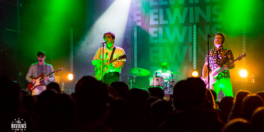 The Elwins at the Mod Club - full band shot with crowd in the foreground