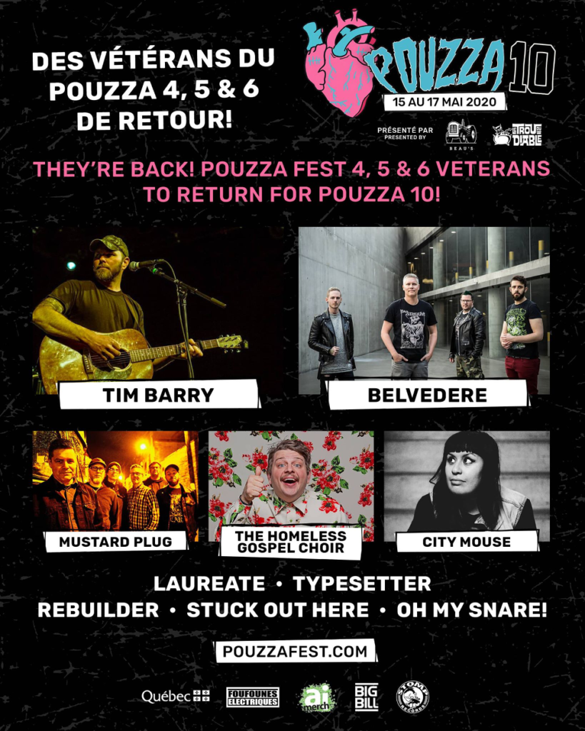 Pouzza Fest 2020 Year 4 5 6 Returning Acts Poster