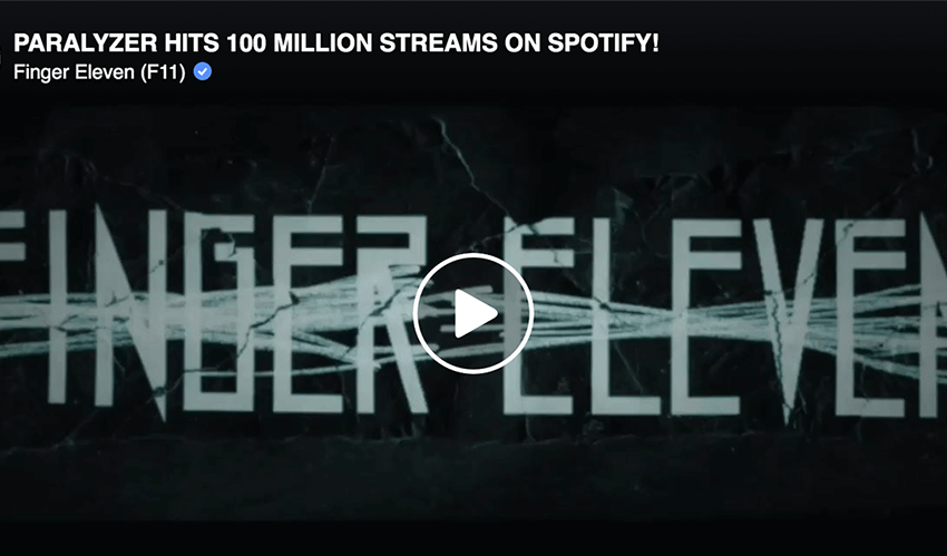 Finger Eleven Paralyzer 100 Million Streams