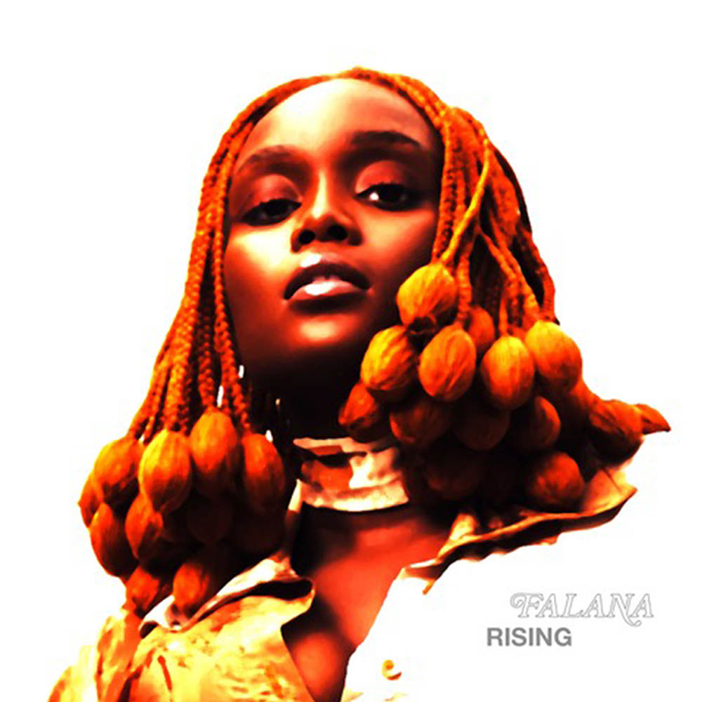 Falana Rising EP Cover Image - close up of artist in colour on white background 1000x1000