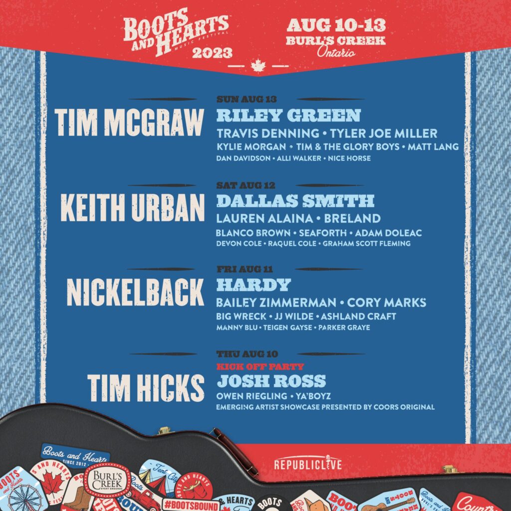 Boots and Hearts 2023 Lineup Poster